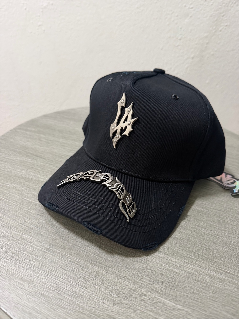 LA dandy Black Metal Accent Baseball Cap